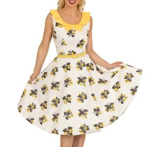 Tatyana Lemon Print Rockabilly 50's Style Dress